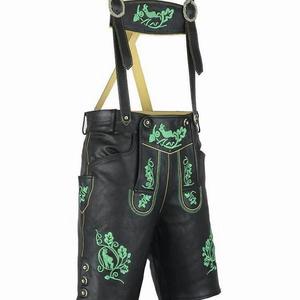 Lederhosen Bavaroises Authentiques Noires pour Hommes en Cuir Tailles EU 46 à 62 En Stock - Product Image 1