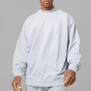 เสื้อสเวตเตอร์คอกลมปักลายตามสั่ง เสื้อสเวตเชิ้ตผ้าฟลีซขนาดใหญ่พิเศษ สั่งทำโลโก้ได้ ขายส่งเสื้อสเวตเชิ้ตผู้ชาย - Product Image 4