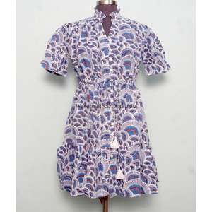 Vestidos de Playa Cortos de Verano para Mujer, Estilo Único, Hechos con Algodón Suave de Primera Calidad, Vestido de Manga Corta para Mujer - Product Image 1