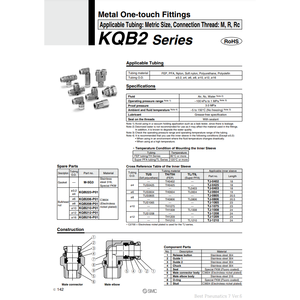 Raccords tactiles en métal SMC Pneumatics KQB2H12-16 pièces pneumatiques - Product Image 2