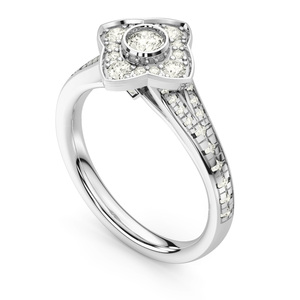 Anillo de Compromiso y Boda con Diamante Natural de Corte Redondo de 0.75 Ct para Mujer, Plata de Ley 925, Joyería Fina al por Mayor - Product Image 1