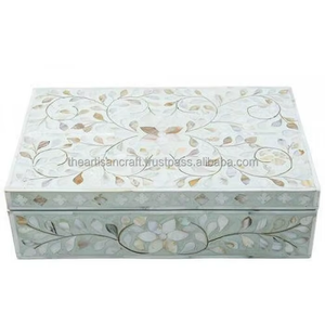 High Quality Handmade Eco-Friendly Modern Square Indian Luxury Wood Inlay Jewelry Box Natural Color Women Low Price <b>CRAFT</b> - Product Image 4