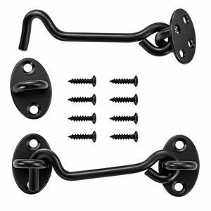 Antique Cast Iron Cabin Hook | Black Powder Coated Knotted <b>Door</b> Latches for Gate Window Shed <b>Barn</b> Garden Fence <b>Hardware</b> Security - Product Image 3