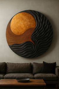 Sculpture murale modulaire en bois artisanale, art en bois organique pour le salon, décoration murale en bois unique - Product Image 2