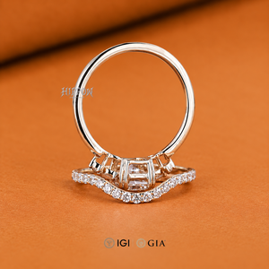 Ensemble de mariage en diamant de laboratoire, bague en diamant de laboratoire taille radiant de 1 à 2 carats, alliance incurvée, bague de fiançailles en diamant - Product Image 4