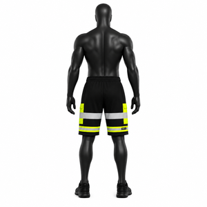 High-Visibility Safety Workwear Shorts with Reflective Tape and Cargo Pockets for Construction and Industrial Uniforms - Product Image 3