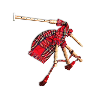 Housse de dudelsack en bois brun motif Tartan Royal avec cordon et rotule inclus – Prix usine – Personnalisable – Style Écossais des Highlands - Product Image 2