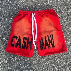 Custom <b>Men's</b> Cotton French Terry <b>Shorts</b> Breathable Quick Dry Elastic Waist Summer Sun Faded Streetwear Acid Wash Distressed - Product Image 3