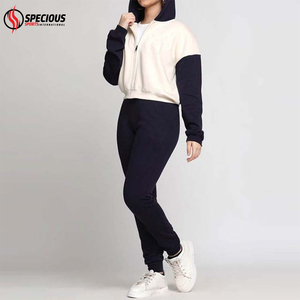 Chándal Informal con Capucha para Mujer, Ropa Deportiva 100% Algodón Ecológico Transpirable, Color en Contraste, Servicio OEM ODM, Hecho a Medida - Product Image 2