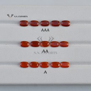 สั่งซื้อจำนวนมาก หินออนิกซ์สีแดงธรรมชาติทรงยาวเหลี่ยมขนาด 4x6 มม. หินออนิกซ์คุณภาพดีจากผู้ผลิตในอินเดีย - Product Image 1