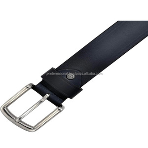 Cinturón casual clásico hecho a mano de doble capa de cuero de búfalo grueso para hombre con hebilla de latón macizo plateado, tallas personalizadas disponibles. - Product Image 3