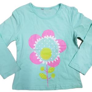 Bangladesh Stock Lot Super Fancy Girls Camiseta de manga larga Multi-Color Flower Printed Cotton for Spring Shipment Overrun - Product Image 1
