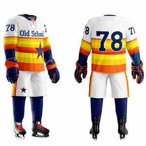 Uniforme de Hockey sobre Hielo Personalizado OEM, Conjunto de Jersey y Pantalones Cortos Sublimados, 100% Poliéster, Secado Rápido, Transpirable, Ropa Deportiva Resistente para Equipos - Product Image 1
