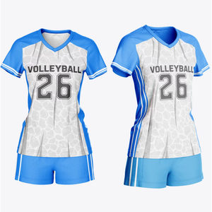 Maillot de volley-ball pour femmes à motif hexagonal bleu et blanc, respirant, pour les matchs d'équipe - Product Image 2