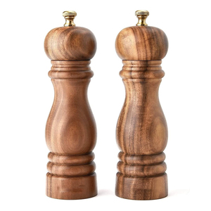Moulin à sel et à poivre en bois de caoutchouc, moulin à épices manuel, broyeur d'assaisonnements réglable, outil de cuisine de qualité supérieure - Product Image 6