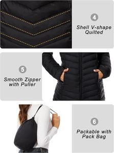 Women's Lightweight Packable Hooded <b>Winter</b> <b>Quilted</b> Puffer Jacket with Detachable Sleeves & Hat Water Resistant Fur Lining - Product Image 3
