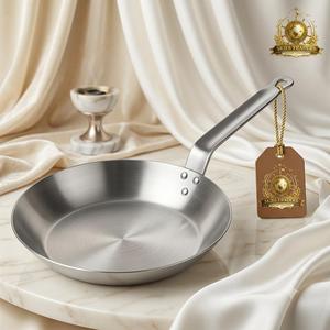 Stainless Steel Frying <b>Pan</b> Industrial Grade Chef Skillet Stainless Steel Cooking <b>Pan</b> Riveted Long Handle Wholesale Cookware - Product Image 1