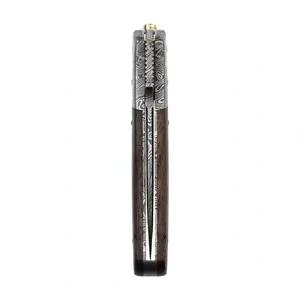 Navaja Plegable con Mango Marrón Oscuro y Empuñaduras Decorativas en Tono Plateado para Camping, Viajes, Actividades al Aire Libre y Accesorios de Cuchillería - Product Image 3
