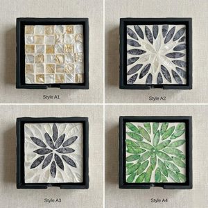 Classic Eco-Friendly Mop <b>Coaster</b> <b>Set</b> 6 with Holder Handmade Table Decor - Product Image 4