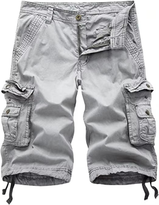 Men's Solid Cargo Shorts Mid <b>Waist</b> 100% Cotton Casual High Quality Breathable High Street Style <b>Jeans</b> for Sale - Product Image 1