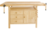Mesa de Trabajo Multifuncional para Estudiantes, Mesa de Carpintería Fácil de Usar para Jardín de Infancia, Madera de Caucho Sólida para Niños