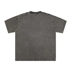 Distressed Acid Wash Oversized T Shirt Vintage Cotton <b>Drop</b> Shoulder Blank Apparel - Product Image 2