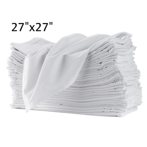 ผ้าเช็ดครัวแบบผ้าฝ้ายซับน้ำได้ดี ขนาด 28x28 นิ้ว สีขาวบริสุทธิ์ สำหรับร้านอาหาร เบเกอรี่ ทำความสะอาด และเช็ดจาน - Product Image 5