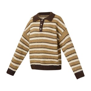 Suéter Cardigan Personalizado con Cuello Redondo y Mangas a Rayas, Transpirable, para Hombre, Estilo Universitario y Casual - Product Image 5