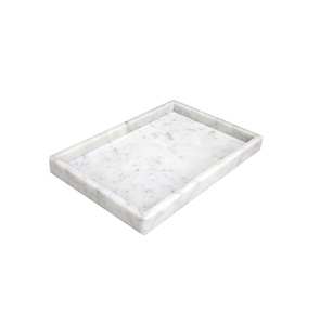 High Quality Natural Marble Tray for Countertop Handmade Product Food <b>Snacks</b> Storage Serving Tray Table Ware Use - Product Image 1