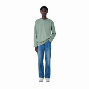 เสื้อยืดแขนยาวผู้ชาย ดีไซน์เรียบง่าย สกรีนโลโก้ได้ ผ้าฝ้าย 100% คุณภาพสูง คอกลม เป็นมิตรต่อสิ่งแวดล้อม ระบายอากาศได้ดี ผ้าหนา 240 กรัม ขายส่ง - Product Image 2