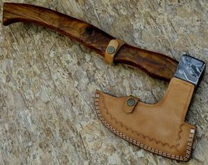 Handmade Damascus Steel <b>Axe</b> Walnut Wood <b>Handle</b> 19-Inch With Head Cover Survival Hatchet Camping <b>Axe</b> - Product Image 6