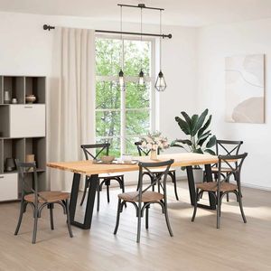 Pied de table à manger en acier noir thermolaqué 23,6 x 28,3-28,7 pouces - Product Image 3