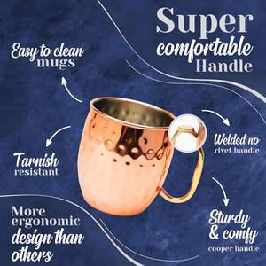 Ensemble de 24 tasses Moscow Mule en acier inoxydable de haute qualité avec placage en cuivre pur, grande taille 19 OZ - Product Image 5