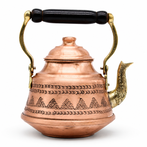 Handcrafted Pure Copper <b>Tea</b> Kettle With Brass Spout Wooden Handle Vintage Home Hotel Decor Kitchen Serving Pot Wholesale - Product Image 1