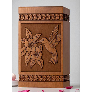 Luxury Hand-Carved Wooden Urn for Ashes Wooden Cremation Urn with <b>Secure</b> <b>Screw</b> Lid urn by AYAANS CREATIONS - Product Image 2