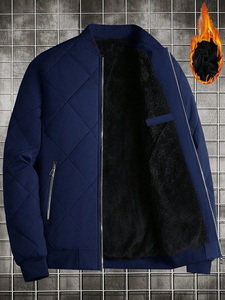 Men's Winter Autumn Customized ODM <b>Thick</b> Quilted Waterproof Anti-UV Windproof Single Button Zipper Pocket Polar <b>Fleece</b> <b>Jacket</b> - Product Image 6