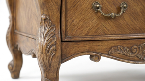 Cómoda tradicional de madera maciza con 5 cajones, estilo antiguo, mueble de almacenamiento para sala de estar - Product Image 3