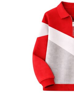 Sudadera Personalizada para Mujer con Cierre de Cremallera, Diseño de Bloques de Color Diagonales en Rojo, Blanco y Gris, Felpa, Informal, Cálida para Invierno, Talla Grande - Product Image 3