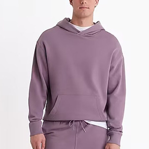 Ensemble deux pièces décontracté d'hiver pour homme en polyester et coton, couleur unie, avec sweat à capuche et short, vente en gros, 2026 - Product Image 1