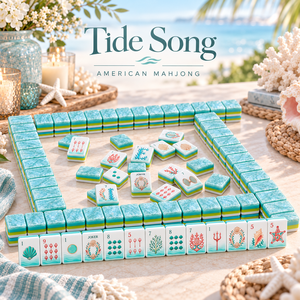 Ensemble de Mahjong Américain Complet Unique, Finition Nacrée, 160 Pièces, Tuiles de Mahjong Classiques en Acrylique à Quatre Couches pour Maison de Plage - Product Image 3