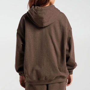Sudadera con capucha oversize de forro polar cepillado para mujer, estilo holgado, con capucha estructurada, para uso casual y en capas, proveedor de logotipo personalizado, suministro al por mayor - Product Image 2