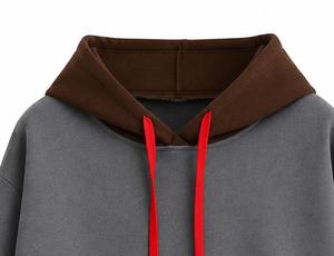 Sudadera con Capucha Unisex con Bloques de Color, Diseño de Parches, Corte Regular, Informal, para Otoño, Tejido de Punto, Impermeable - Product Image 3