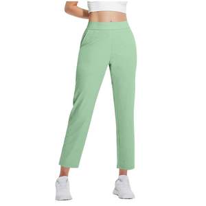 Oem Services Women Streetwear Loose Fit Chiffon <b>Summer</b> <b>Trousers</b> High Quality Casual High Waist Elastic Waist Solid Color - Product Image 2