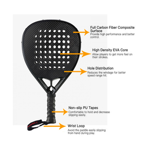 Raquette de padel Flyingkick Enterprises FK-709, prix usine, surface rugueuse, fibre de carbone, filet en nylon, vente en gros, légère - Product Image 2