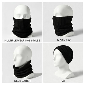 Cache-cou personnalisé en polaire pour l'hiver, écharpe infinie en tricot côtelé épais et thermique, coupe-vent pour le cyclisme et le ski en extérieur, cache-visage - Product Image 4