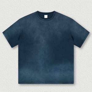 T-shirt pour homme 100 % coton, délavé à l'acide, style vintage, streetwear, décontracté, mode estivale - Product Image 2