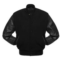 Veste universitaire unisexe personnalisée en laine et cuir avec broderies, logos, patchs et étiquettes sur le devant - Imperméable et respirante
