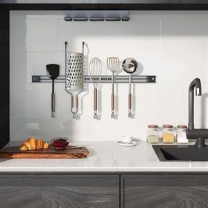 Bandes magnétiques organisatrices d'outils argentées, lot de 6, construction en acier au carbone, solution de rangement pour un espace de travail sans désordre - Product Image 6