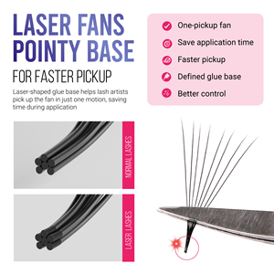 CharmLash Wholesale Laser Premade Fans 3D 20D Volume <b>Eyelash</b> <b>Extension</b> Trays Short Stem Pointy Base - Product Image 2