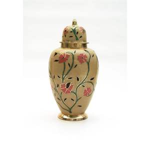 Handcrafted Brass Cremation Urn for Human Ashes - <b>Large</b> Metal Funeral Vase - Decorative <b>Memorial</b> Urn for Adult - Burial Jar urns - Product Image 2